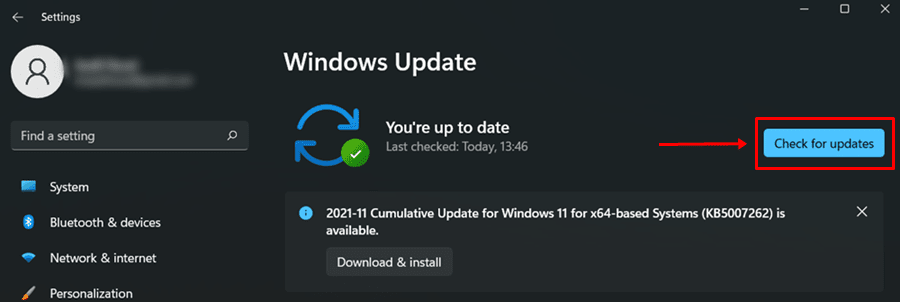 check for updates windows update