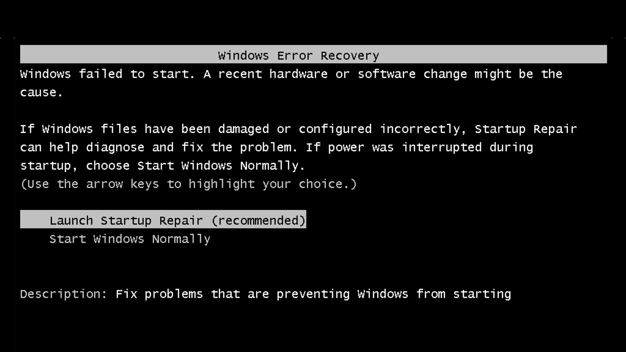 Windows Fails To Start 0xc00000f