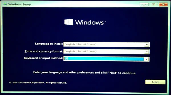 install Windows 10 from USB