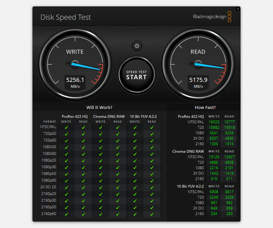 blackmagic disk speed test windows application