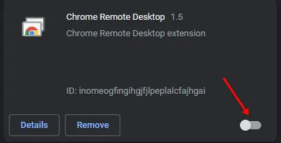 Toggle off the extension