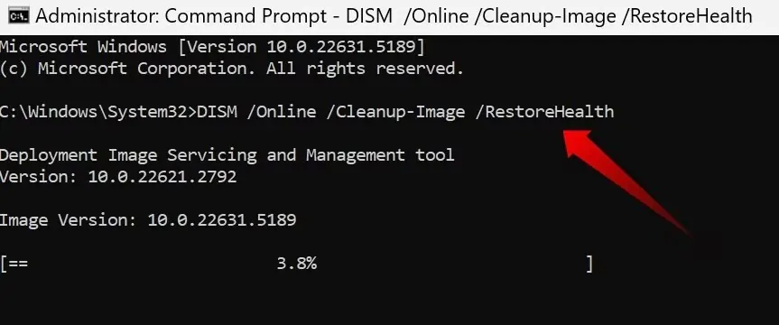 imgi 2 2 running the dism tool on windows