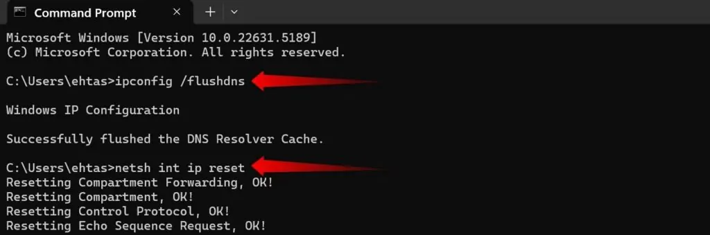 imgi 2 3 using the commands in command prompt to fix network issues in windows