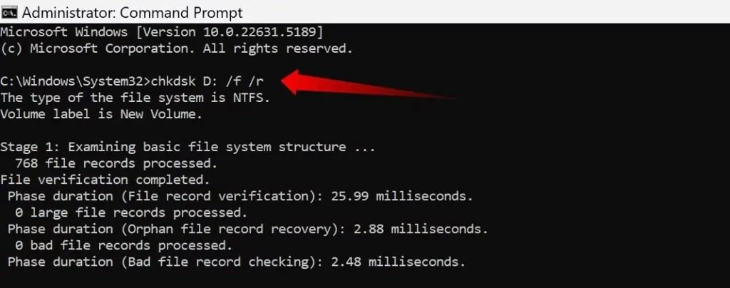 imgi 2 4 running the check disk command in command prompt on windows